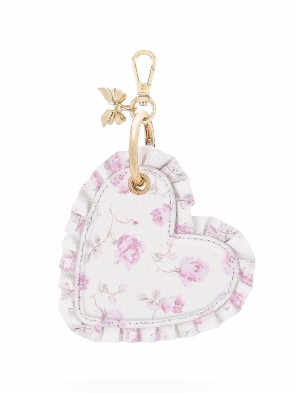 LoveShackFancy x Target - Case-Mate Ribbon Rosa Flora Ruffled Heart AirTag Charm